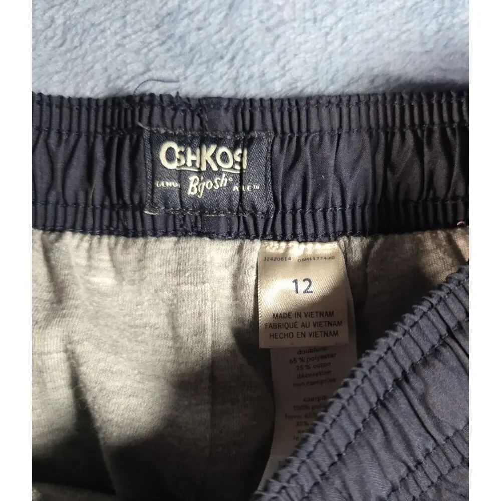 OshKosh B’gosh Boys Size 12 Navy Jersey Lined Windbreaker Track Pants